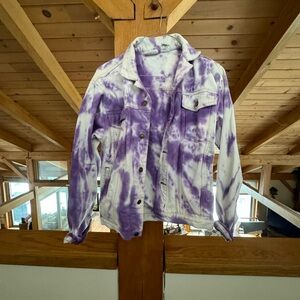 Purple Tie-Dye Denim Jacket